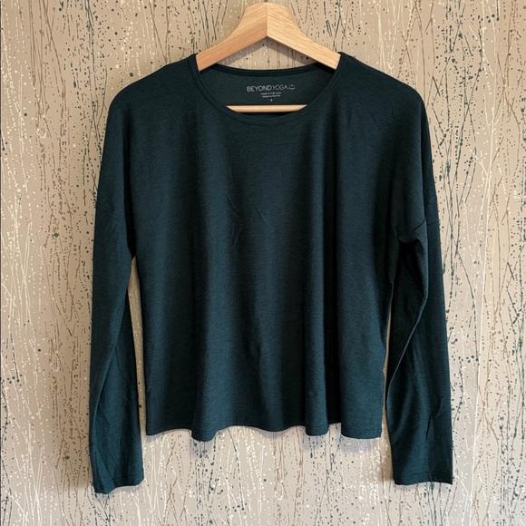 Beyond Yoga Morning Light Pullover Long Sleeve Hunter Green Nocturnal Navy sz S - Picture 2 of 6